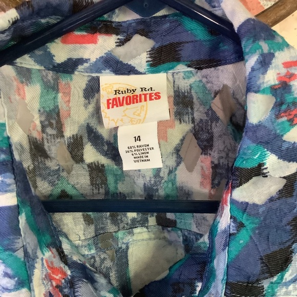 Ruby Rd. Size 14 Multicolor Button Down Shirt - Picture 5 of 8